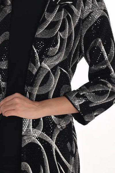 254148 Long Line Shimmer Knit Jacket