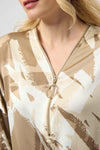 254193 Abstract Print Tunic With Zipper Detail