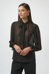 254200 Dew Drop Chiffon Tie Neck Blouse