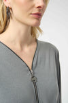 254205 Melange Silky Knit Leisure Zip Sweater