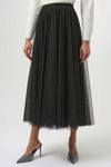 254927 Shimmer Tulle Mesh Layer Flared Skirt