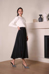 254927 Shimmer Tulle Mesh Layer Flared Skirt