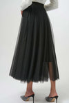 254927 Shimmer Tulle Mesh Layer Flared Skirt