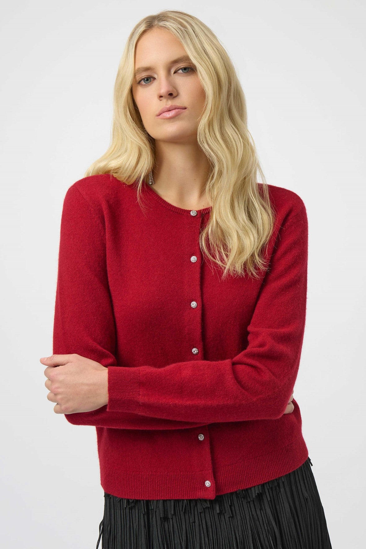 254951 Pure Cashmere Button-Front Knitted Cardigan