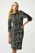 253093  Silky Knit Abstract Print Sheath Dress