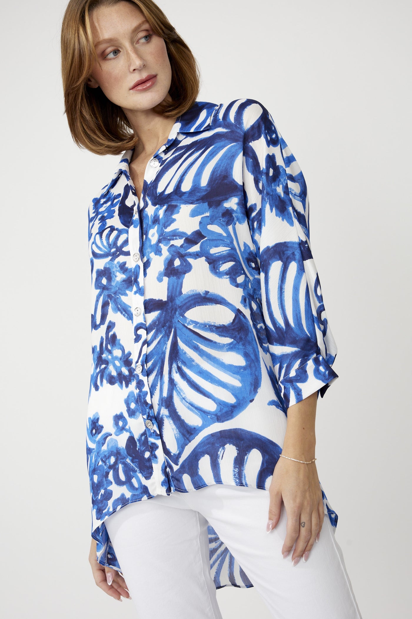 256380  Brush Print Over Shirt