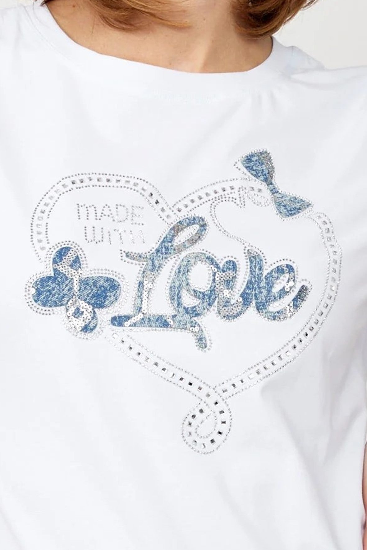 256818U Love Hotfix Print Tee