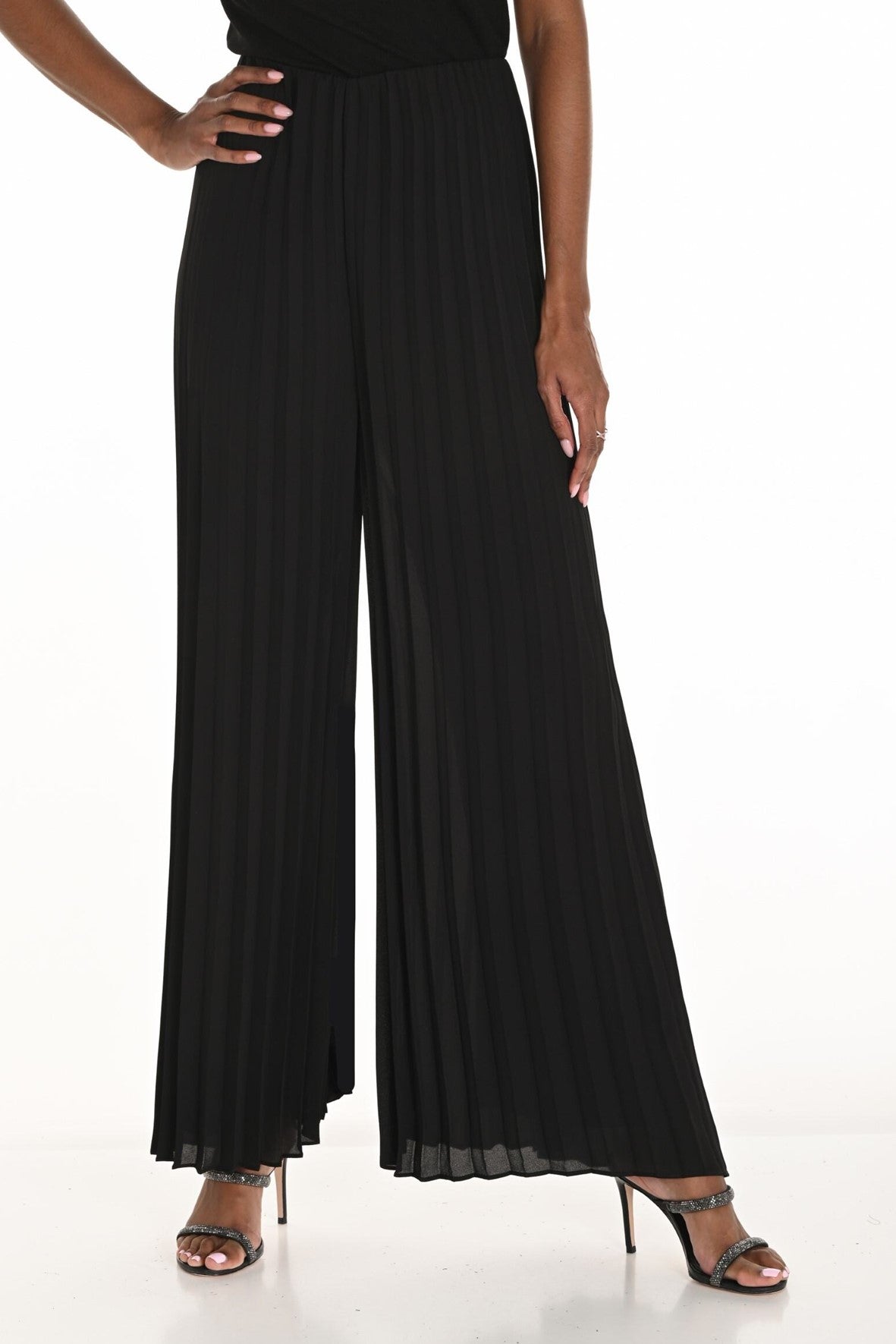 259252 Wide Leg Pleated Chiffon Trouser