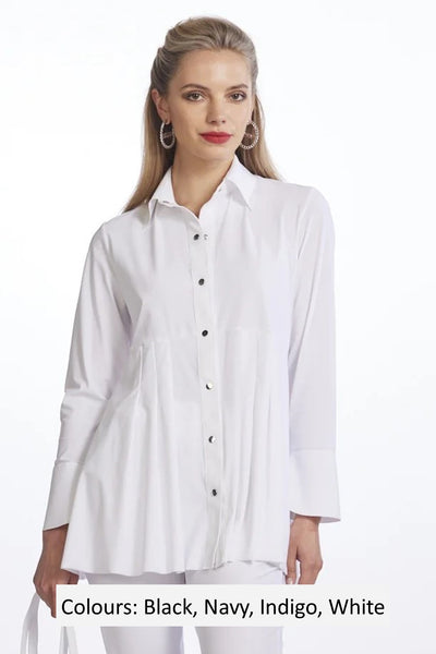 9057 Tucked Waist Microjersey Shirt