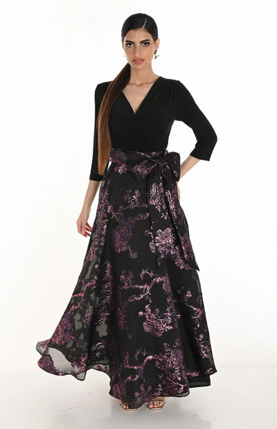 259753 Pink Organza Flower Gown