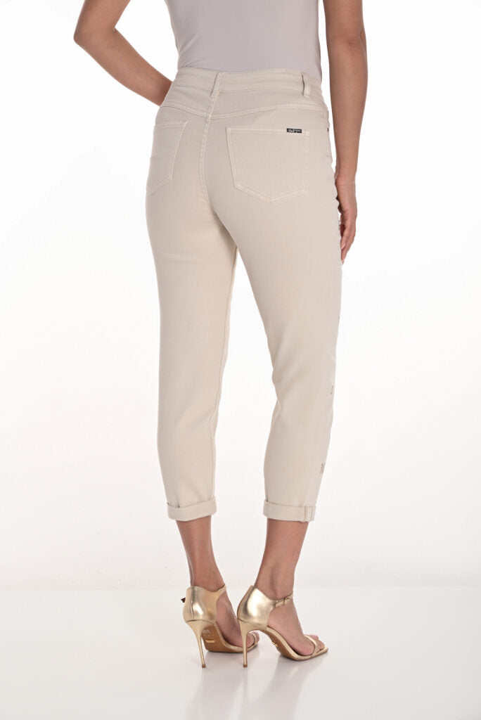 251527 Heart Embellished Sand 7/8 Jean