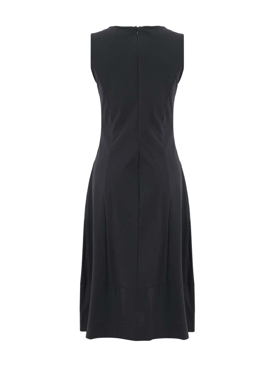 DC26188 BLACK V Neck Short Sleeve Plain Flutter Dress