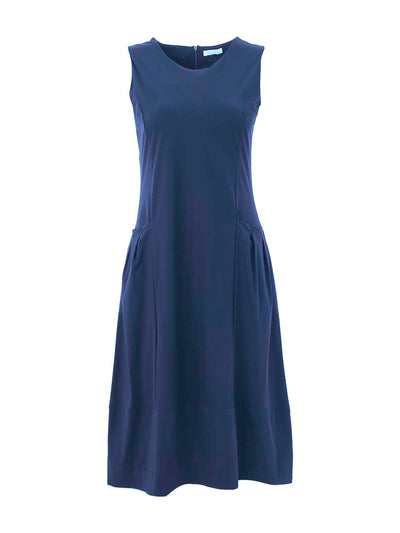 DC26140 Pacific Blue Eurojersey Pocketed Tulip Dress