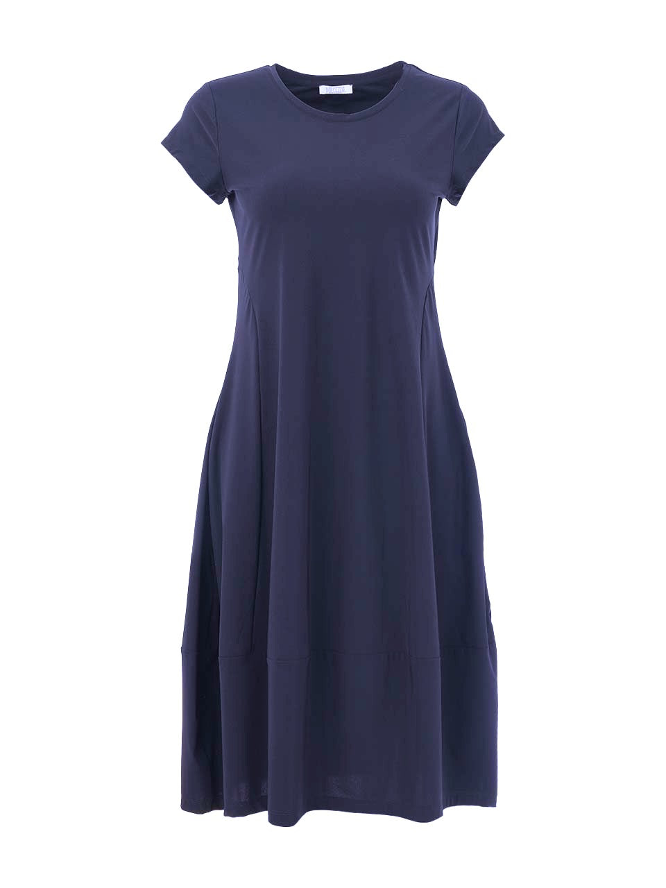 DC26141 Pacific Blue Eurojersey Cap Sleeve A-Line Pocketed Dress