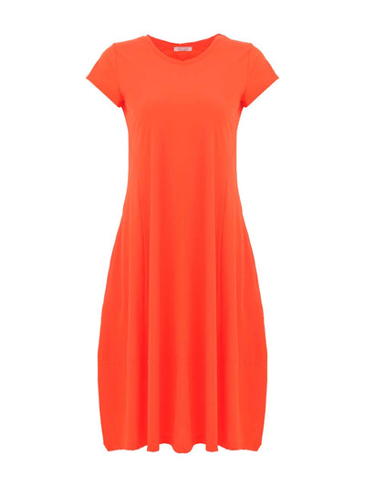 DC26141 Pacific Blue Eurojersey Cap Sleeve A-Line Pocketed Dress
