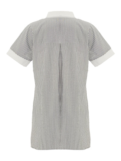 DC26153 Motif Print Short Sleeve Stripe Back Shirt