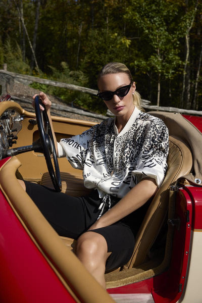 F261657 Cheetah Zip Tie Bomber Jacket