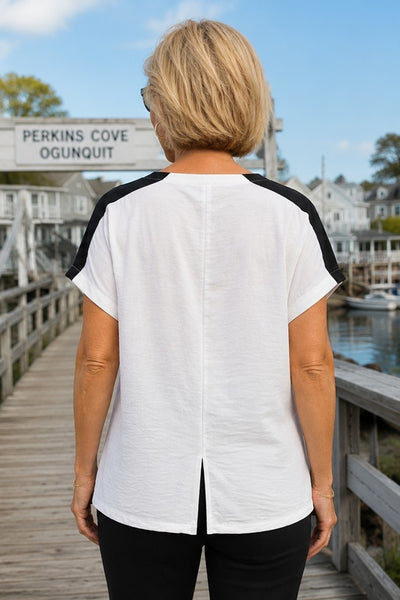 DC26185 SAND Sporty-chic Zip Trim Shell Top