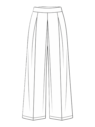 DC26186 Wide Leg Pleat Front Palazzo Trouser