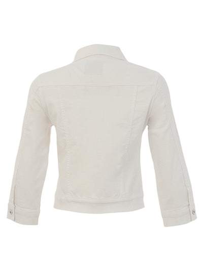 DC26210 WHITE Denim Style Jacket With Rhinestones