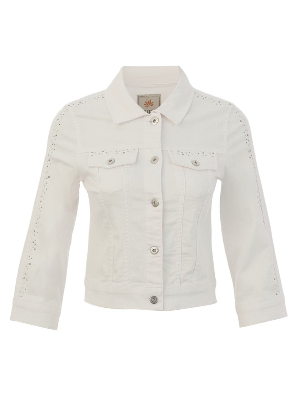 DC26210 WHITE Denim Style Jacket With Rhinestones