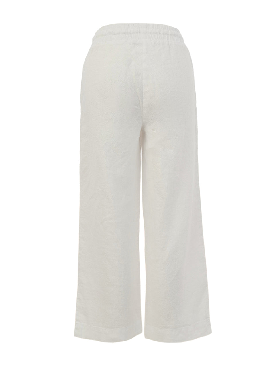 DC26224 WHITE Linen Wide Leg 7/8 Tie Pant