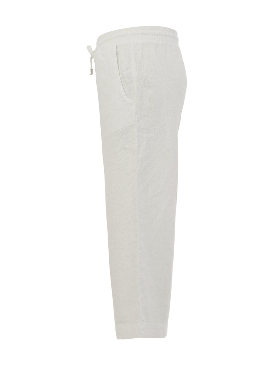 DC26224 WHITE Linen Wide Leg 7/8 Tie Pant