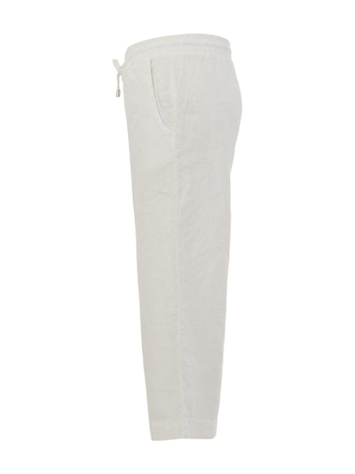 DC26224 WHITE Linen Wide Leg 7/8 Tie Pant