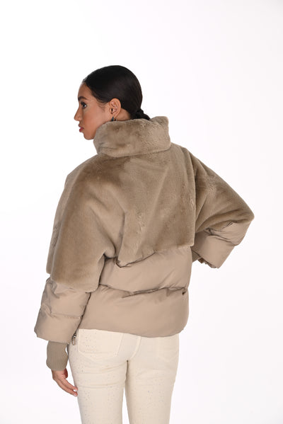 FL263737 Fur & Quilt, Rib Cuff Weekend Puffer Jacket
