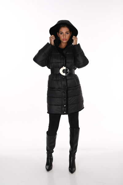 FL263805 Reversable Fur Lined Zip Puffer Coat / Jacket / Vest
