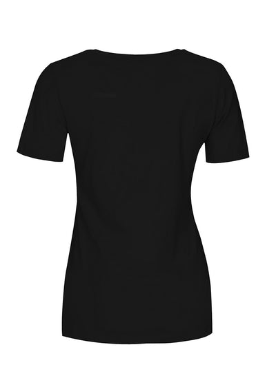 DC26501 BLACK Classic V Neck Silky Stretch Viscose Tee