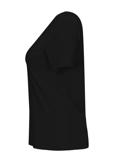 DC26501 BLACK Classic V Neck Silky Stretch Viscose Tee