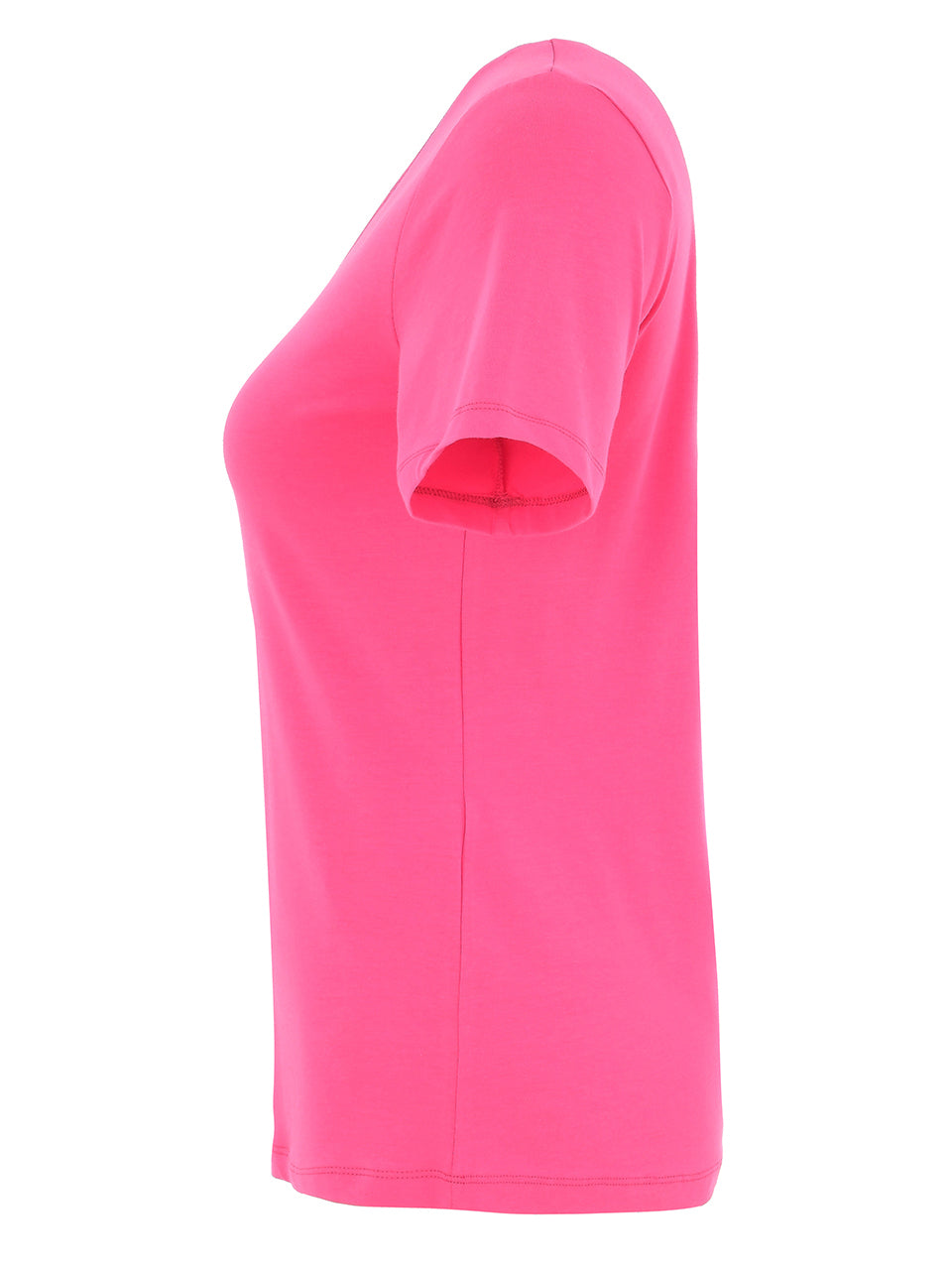 DC26501 FUCHSIA Classic V Neck Silky Stretch Viscose Tee