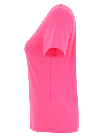 DC26501 FUCHSIA Classic V Neck Silky Stretch Viscose Tee
