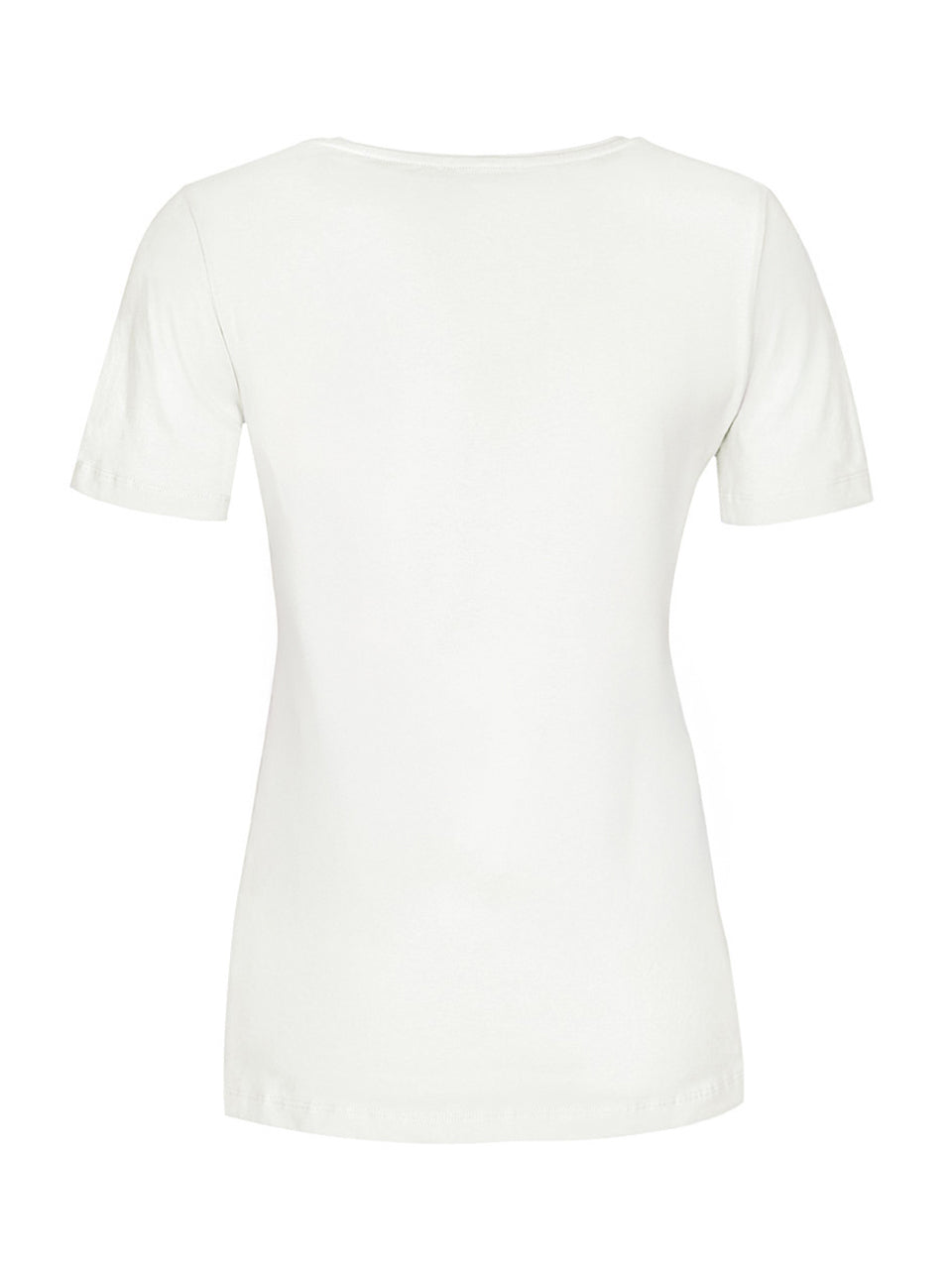 DC26501 WHITE Classic V Neck Silky Stretch Viscose Tee