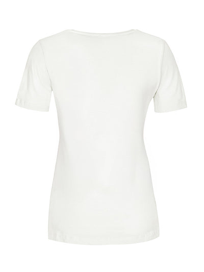 DC26501 WHITE Classic V Neck Silky Stretch Viscose Tee
