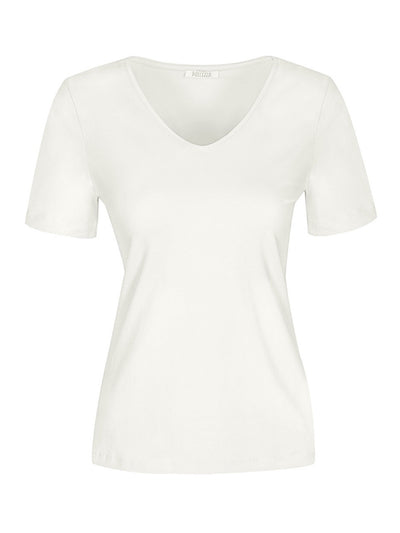 DC26501 WHITE Classic V Neck Silky Stretch Viscose Tee