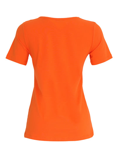 DC26501 ORANGE Classic V Neck Silky Stretch Viscose Tee