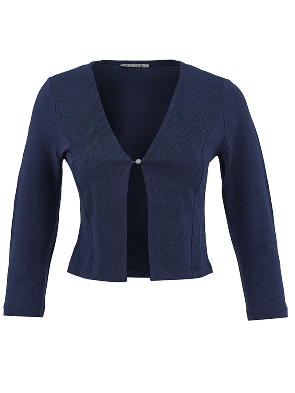 DC26506 BLACK One Button Viscose Lycra Classic Short Cardigan
