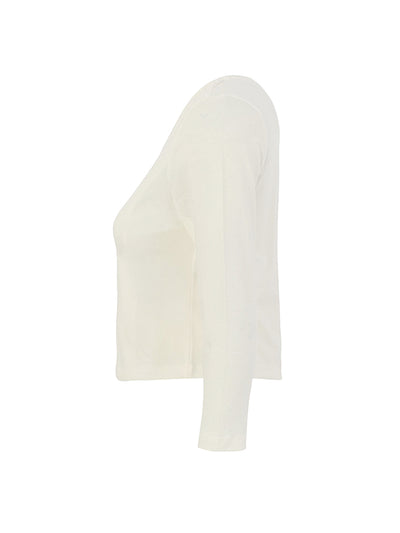 DC26506 WHITE One Button Viscose Lycra Classic Short Cardigan