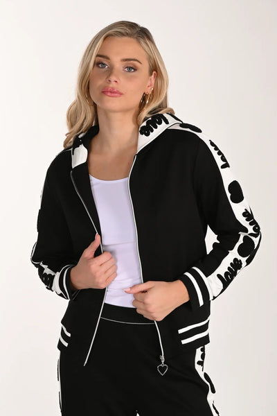 FL266533 Heart Panel Zip Up Leisure Jacket