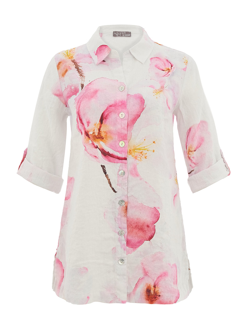 DC26682 Linen Watercolour Print Shirt