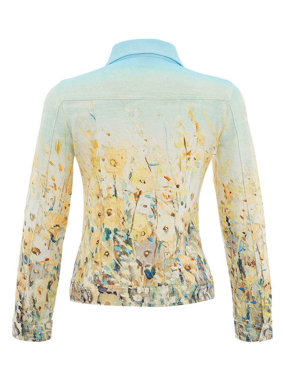 DC26727 "Flowers" Stretch Cotton Twill Paneled Denim Style Jacket
