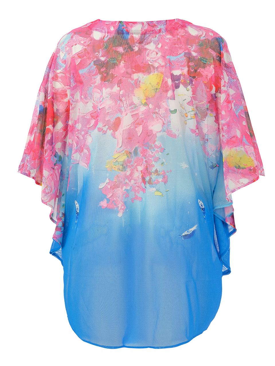 DC26800 Santorini Print Stretch Mesh Swimsuit Coverup