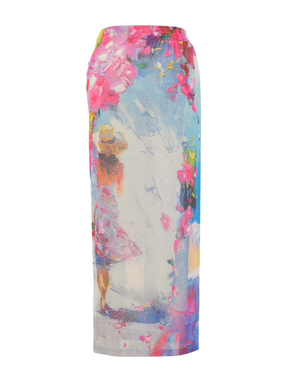 DC26801 Santorini Print Stretch Mesh Sarong Coverup