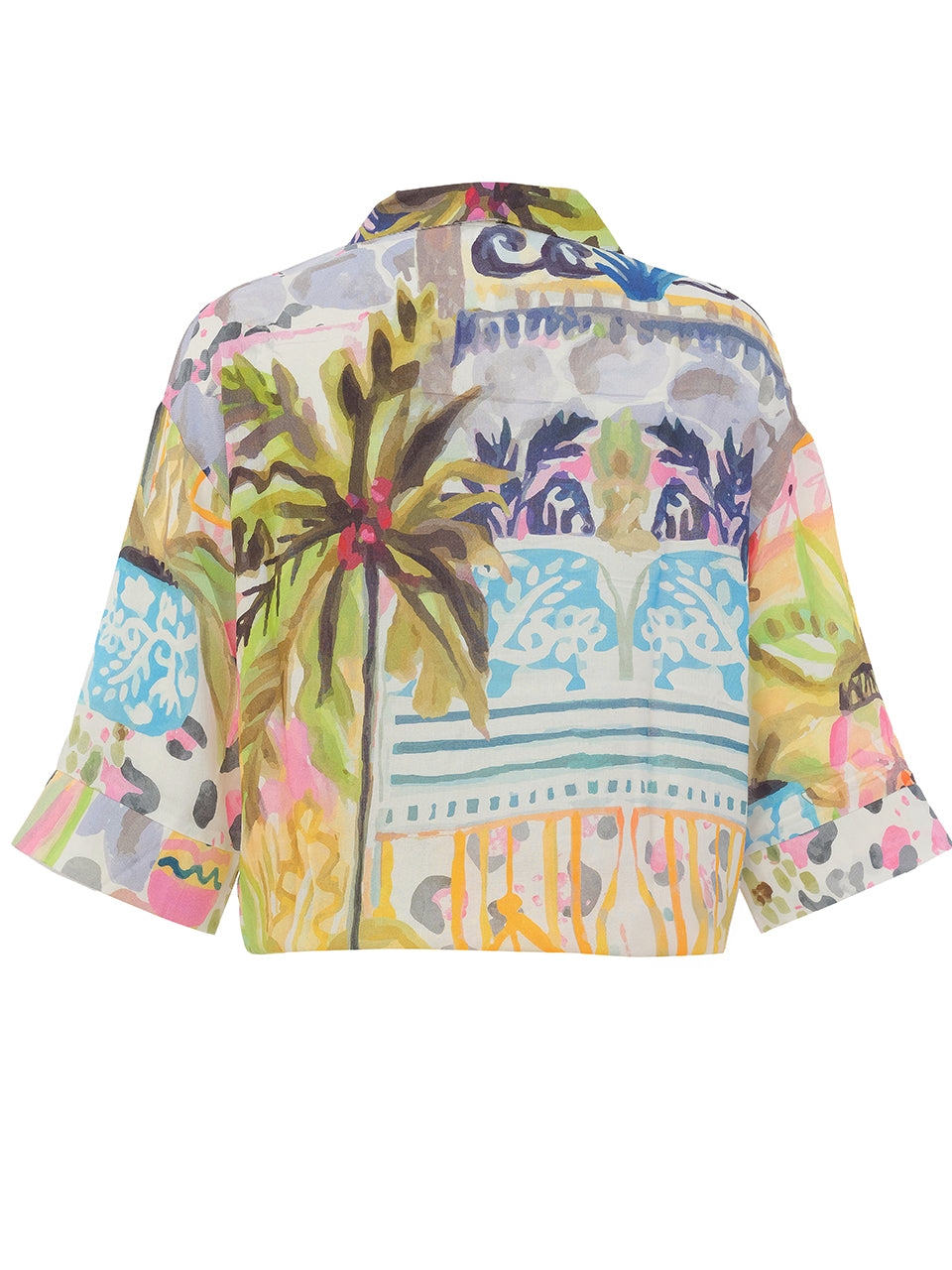 DC26851 Summer Print Viscose Tie Blouse / Coverup