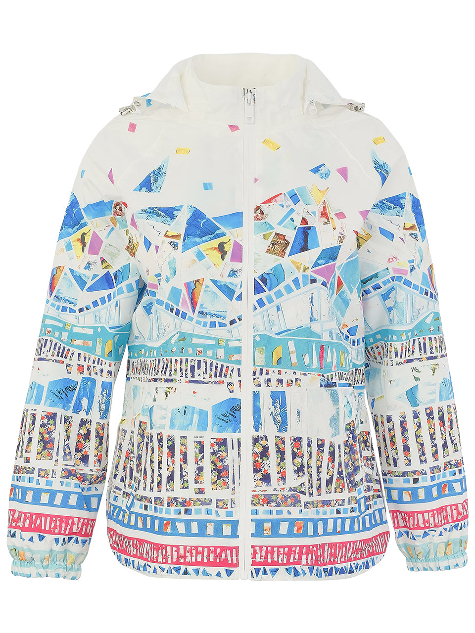 DC26867 Abstract Colour Print Wind & Rain Proof Hooded