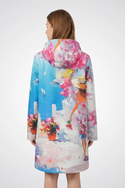 DC26870 Santorini Summer Print Wind & Rain Proof Hooded Parker