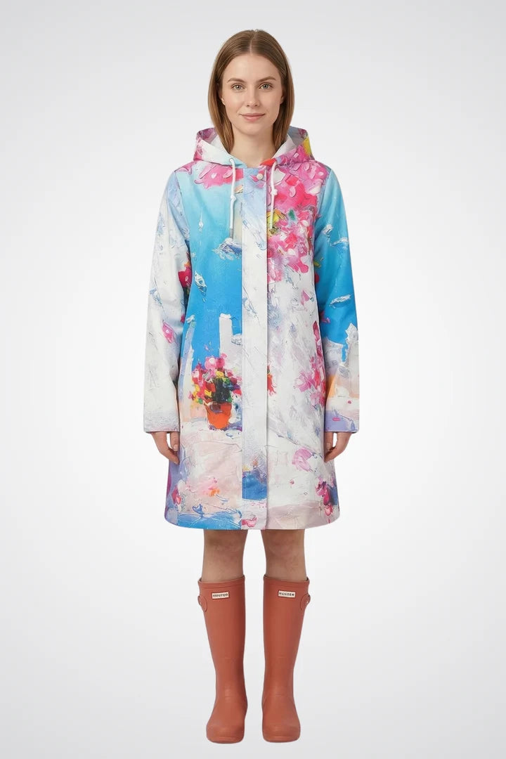 DC26870 Santorini Summer Print Wind & Rain Proof Hooded Parker