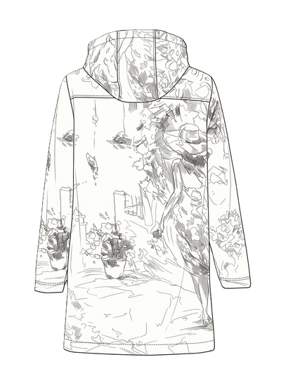 DC26870 Santorini Summer Print Wind & Rain Proof Hooded Parker